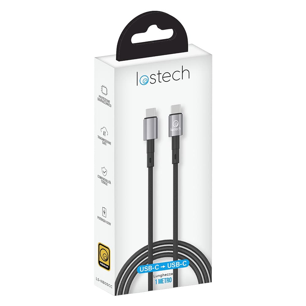 CAVETTO 'CARICA RAPIDA' USB tipo C / tipo C - (100W)