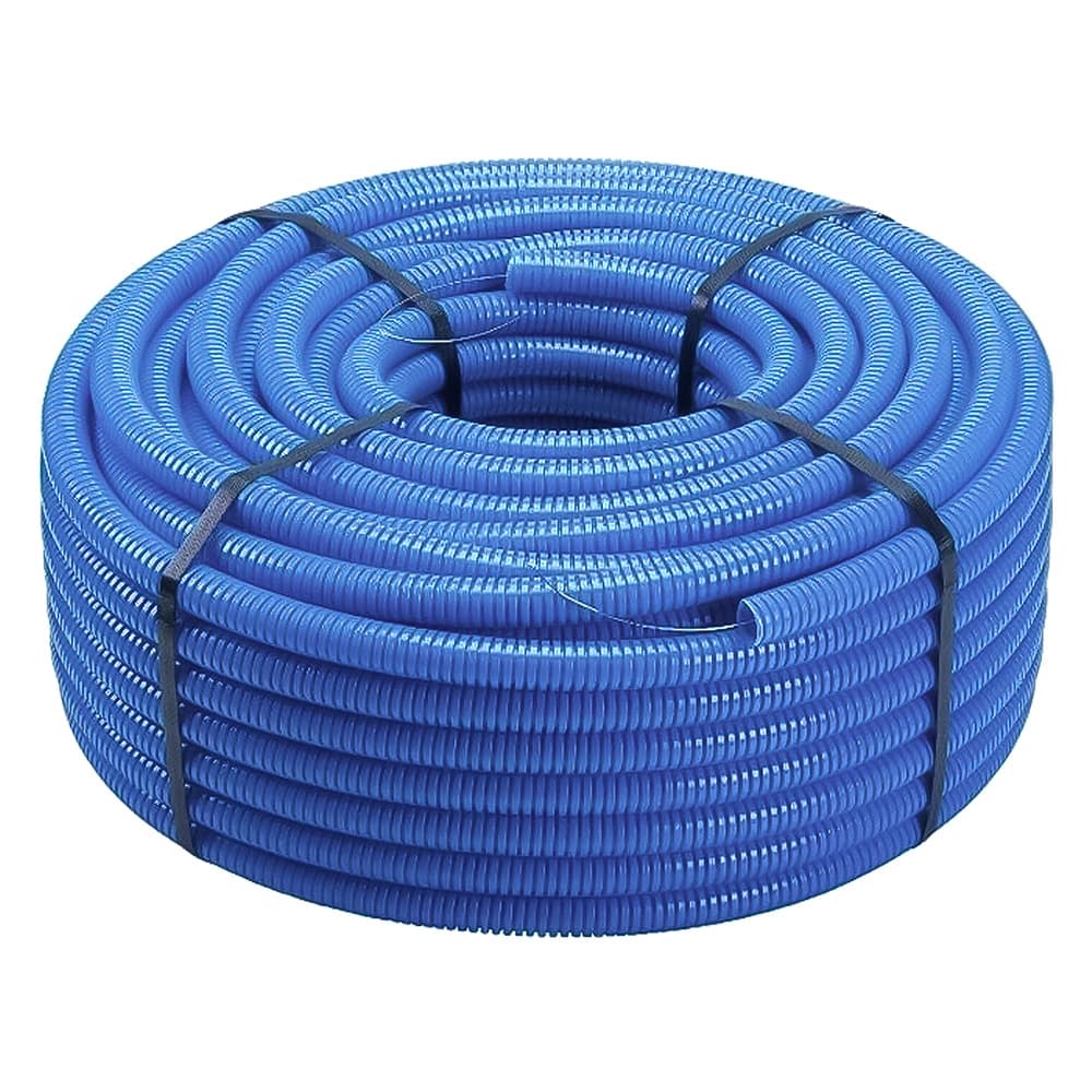 TUBO CORRUGATO PIEGHEVOLE SENZA TIRAFILO 'BLU' ø 25 - mt. 50