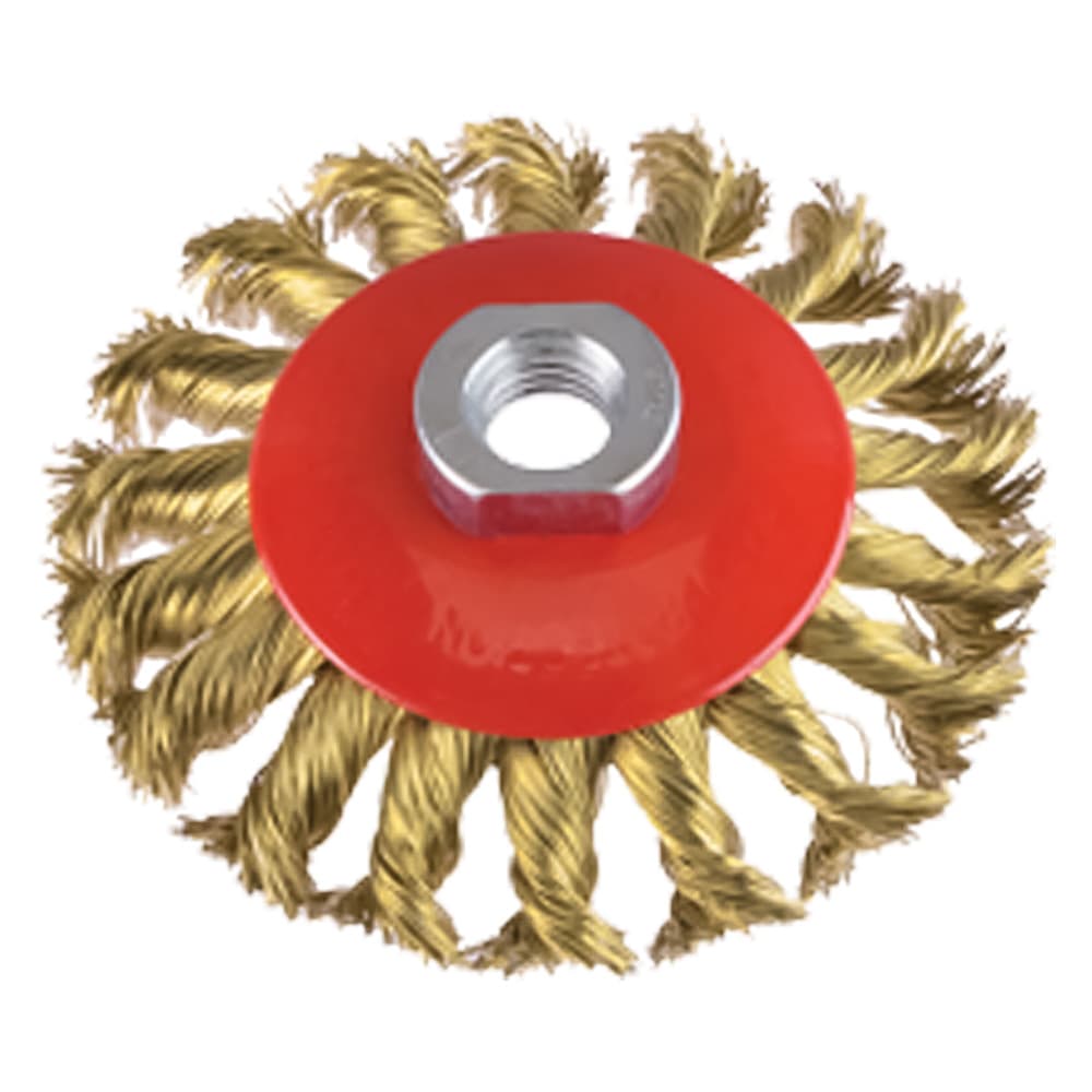 SPAZZOLA CIRCOLARE CONICA Ø mm 100 - foro M 14