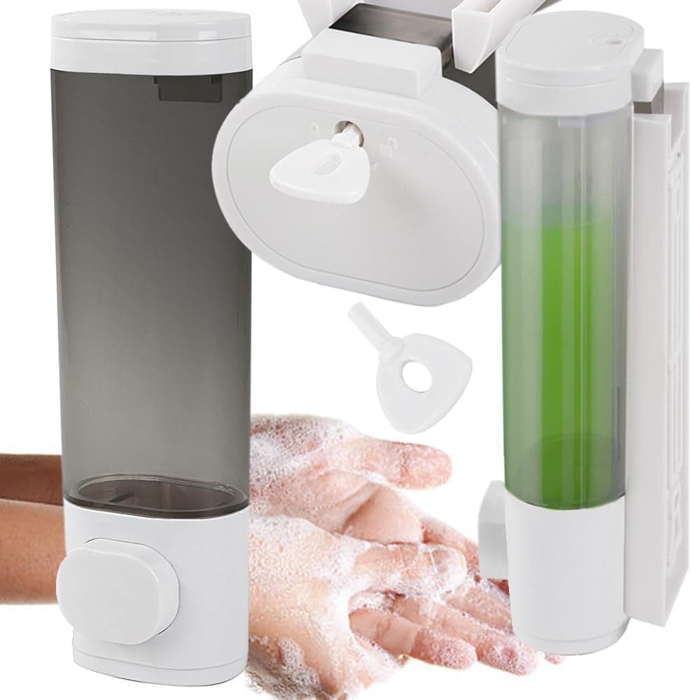 Dispenser Dosatore Sapone Liquido Murale Bianco 300 Ml Elegante Bagno Cucina