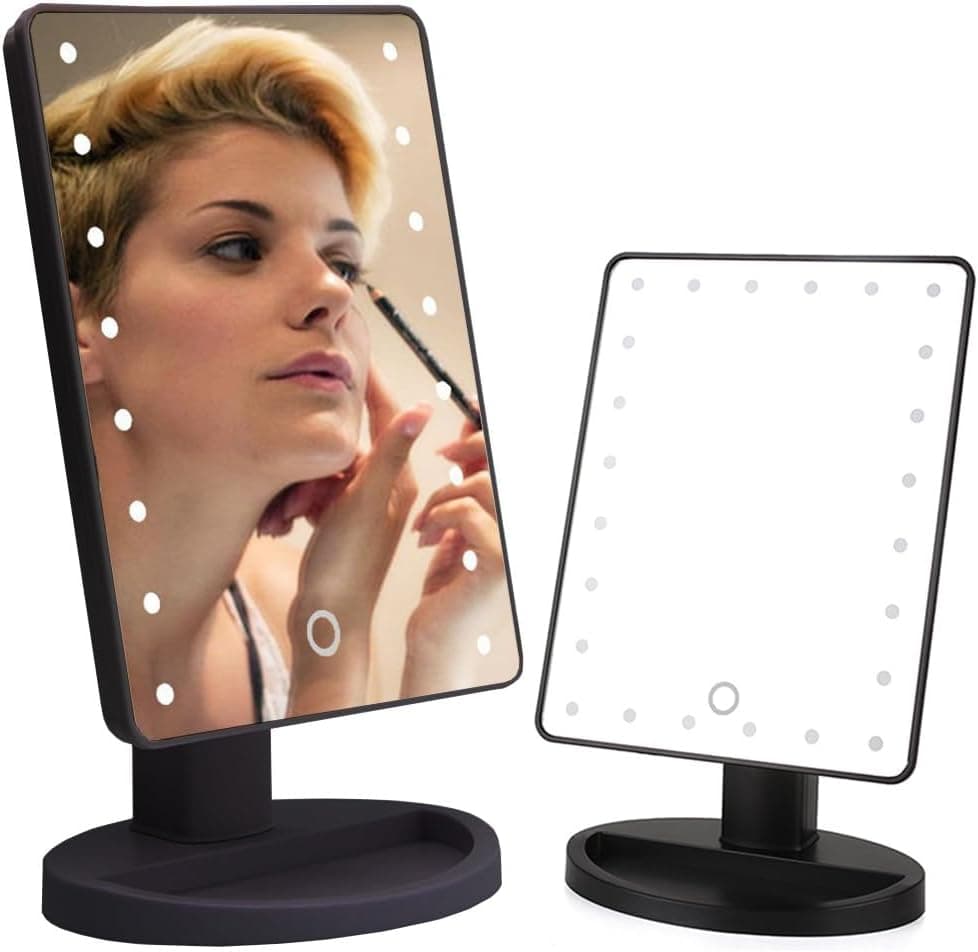 Specchio Da Tavolo Per Trucco Cosmetico Make Up Touch Con Luci Led Rotazione 360