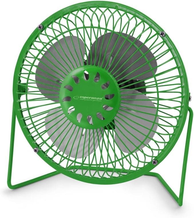 Mini Ventilatore Portatile Silenzioso USB In Metallo A 4 Pale Per Casa E Ufficio(Verde)