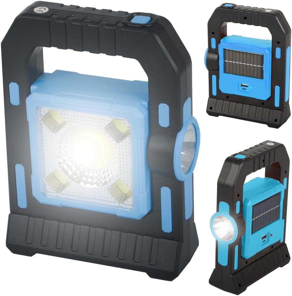 Lampada Portatile Solare Torcia LED Ricaricabile Powerbank Campeggio Emergenza