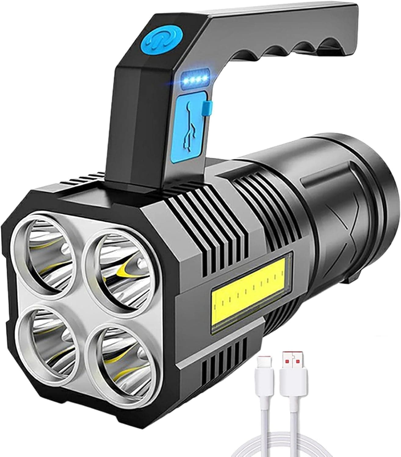 Torcia LED Ricaricabile USB 2 In 1 Luce Potente Per Lavoro Campeggio Emergenze