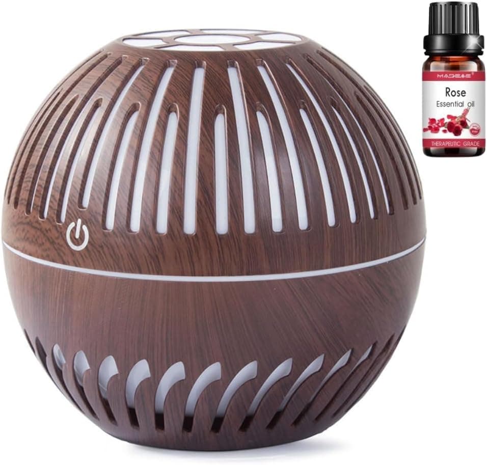Umidificatore Diffusore Aromi Oli Essenziali A Sfera Aromaterapia Con LED 300 Ml