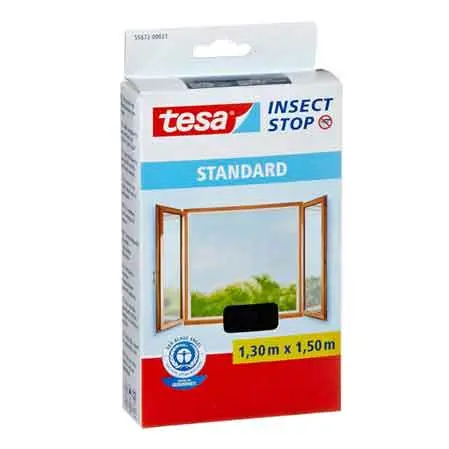 ZANZARIERA PER PORTE ATTACCA & STACCA 'INSECT STOP 'TESA 65 cm (2 pezzi) x 2,20 mt - Colore Nero