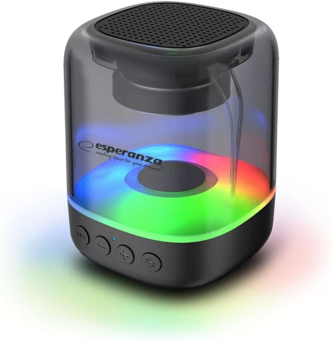 Altoparlante Speaker Bluetooth Portatile Batteria 400 mAh Mp3 Rgb Led Fino 10 Mt