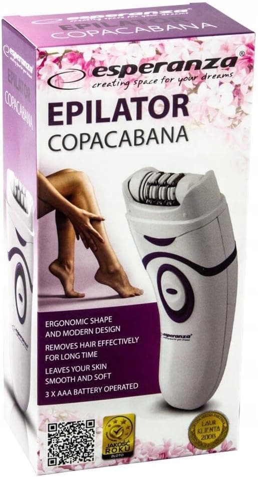 Epilatore Rasoio Elettrico Silk-Epil Donna Mod.Copacabana 2 Velocità Batteria(Bianco-Blu)