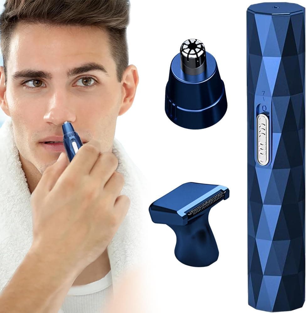 Mini Rasoio Elettrico Per Peli Naso Orecchie Con Regola Barba Baffi Ricaricabile